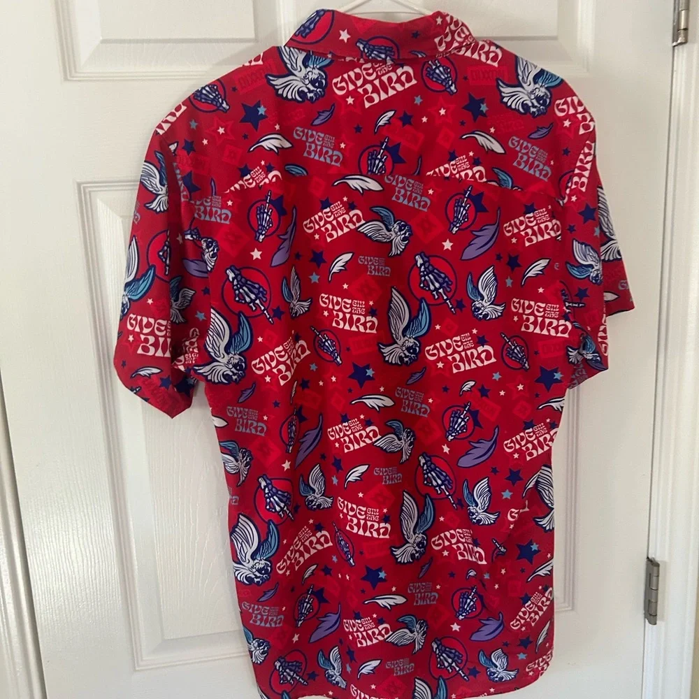 DIXXON Men's Size Medium “Give ‘em the Bird” Party Shirt Like New. - Picture 3 of 3